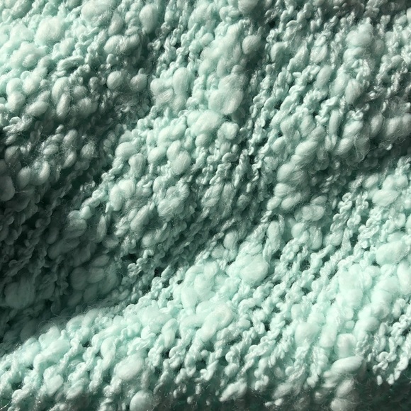 Vintage Sweater Margules 80’s Bubble Knit Textured Blue Green Rolled Neck Short - Picture 4 of 5